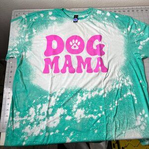 Dog Mama T shirt Handmade/Bleached
